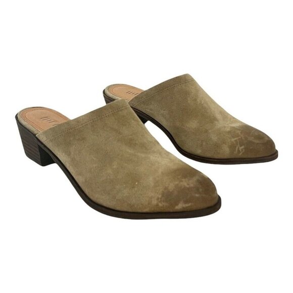 J. Jill Womens Size 7.5 Taupe Suede Slip On Mules - Picture 1 of 8